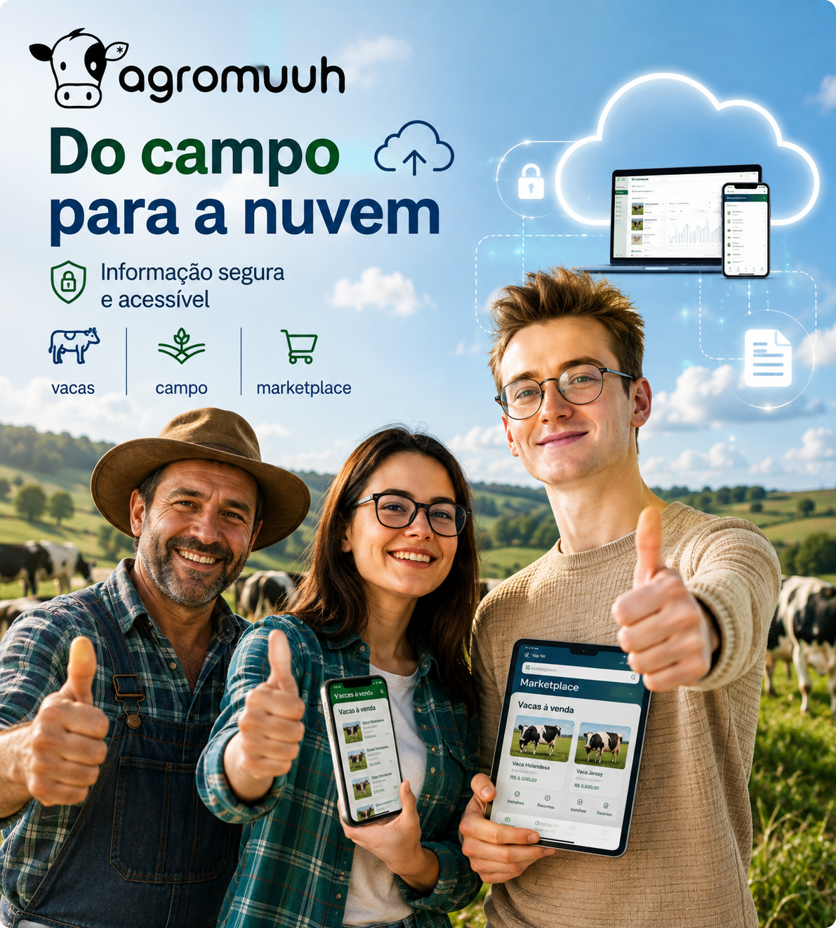 Produtor acompanhando a rotina da propriedade
